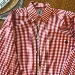 Southern Proper Red Gingham Casual Button Down Shirt